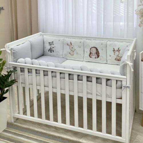  Babybettwäscheset mit Nestchen „Friends“ grau 14-tlg 100% Baumwolle, fig. 2 