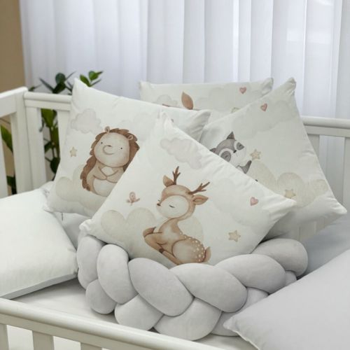  Babybettwäscheset mit Nestchen „Friends“ grau 14-tlg 100% Baumwolle, fig. 4 
