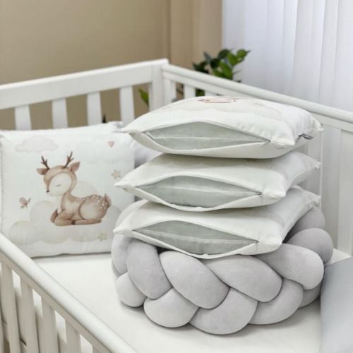  Babybettwäscheset mit Nestchen „Friends“ grau 14-tlg 100% Baumwolle, fig. 5 
