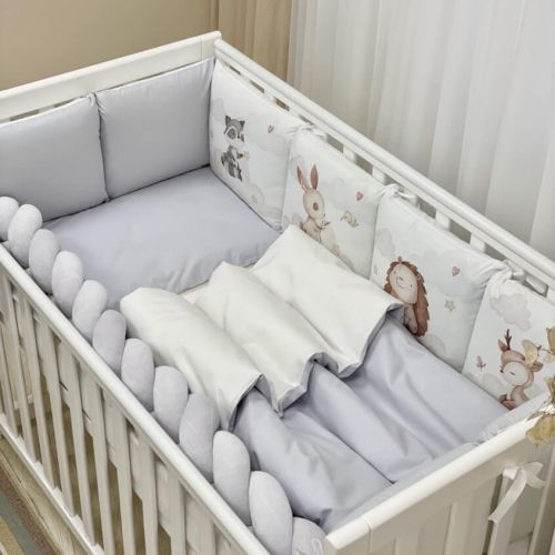  Babybettwäscheset mit Nestchen „Friends“ grau 14-tlg 100% Baumwolle, fig. 6 