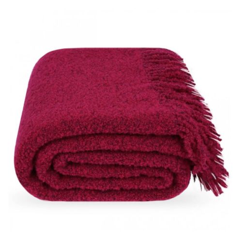 Kuscheldecke bordeaux rot wolldecke