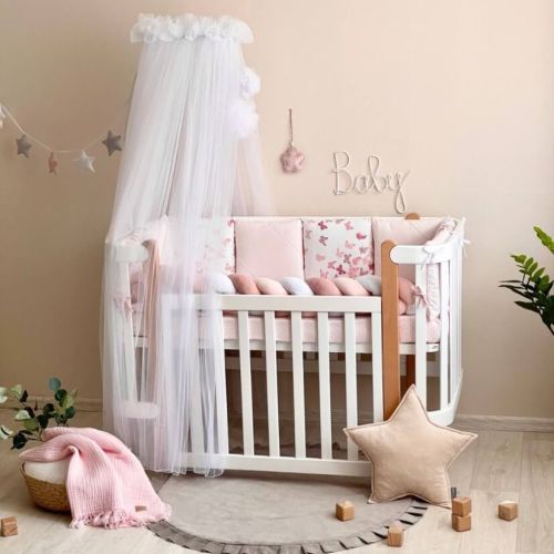  14-tlg Schmetterlinge Bettwäsche-Set für Babybett 60x120 für Mädchen Komplettset, fig. 2 