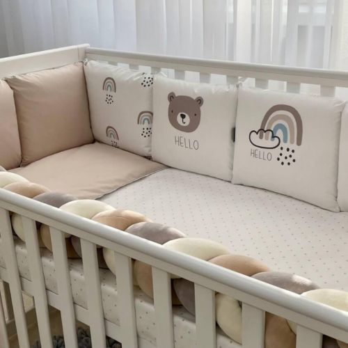  Babybettwäscheset mit Nestchen „Hello“ 14-tlg 100% Baumwolle, fig. 6 