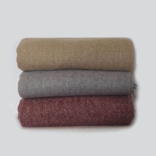  100% Merino Wool Throw Red Wine / Burgundy Blanket, Soft & Warm, fig. 3 