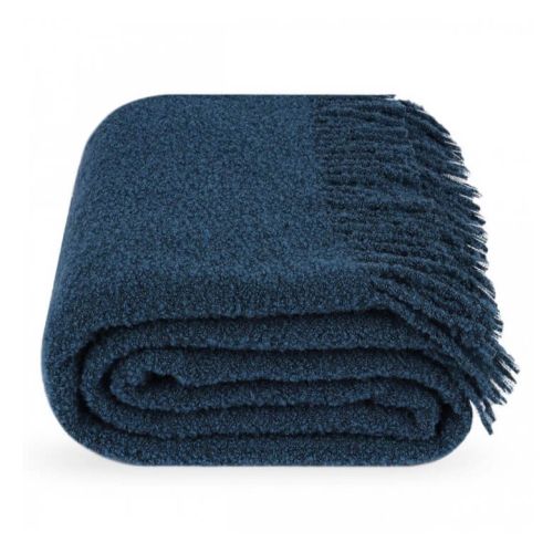  Plaid en bouclé bleu, Couverture en laine de mouton 140x200 cm, fig. 1 