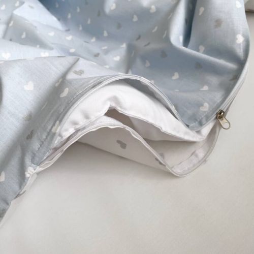  Babybett Komplettset SHINE Baby-Baumwoll-Bettwäsche-Set mit Bettumrandung-Kissen, Blau 17-tlg, fig. 4 