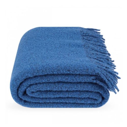  Schafwolldecke Blau 140x200 cm Bouclé-Decke, fig. 1 