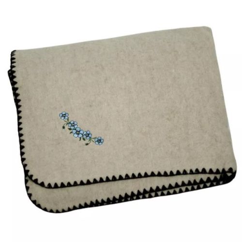  Natural Throw Blanket 140x205 cm (55" x 80") Sheep Wool & Linen, fig. 1 