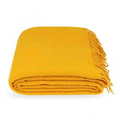 Gelbe Wolldecke, 100% reine Wolle