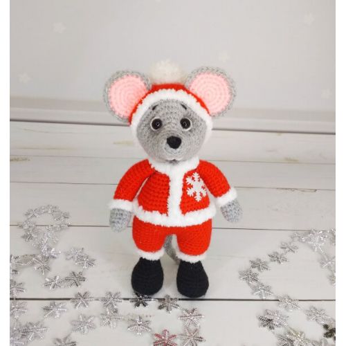 Amigurumi Weihnachtsmann Maus Spielzeug kaufen