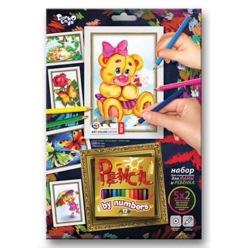  Bilder färben für Kinder mit Bleistiften nach Zahlen PBN-01-05, fig. 1 